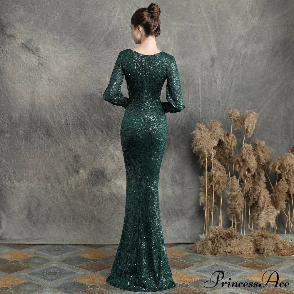 Ella Long-Sleeve Sequined Charming Formal Fishtail Dress S.o. Long Dresses