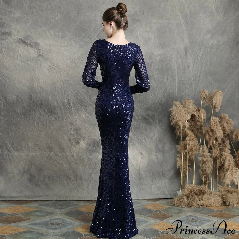 Ella Long-Sleeve Sequined Charming Formal Fishtail Dress S.o. Long Dresses