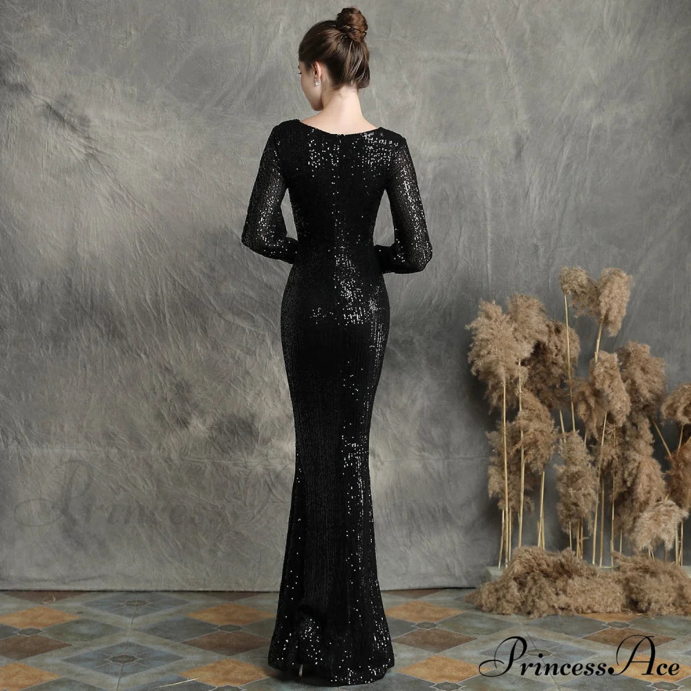 Ella Long-Sleeve Sequined Charming Formal Fishtail Dress S.o. Long Dresses