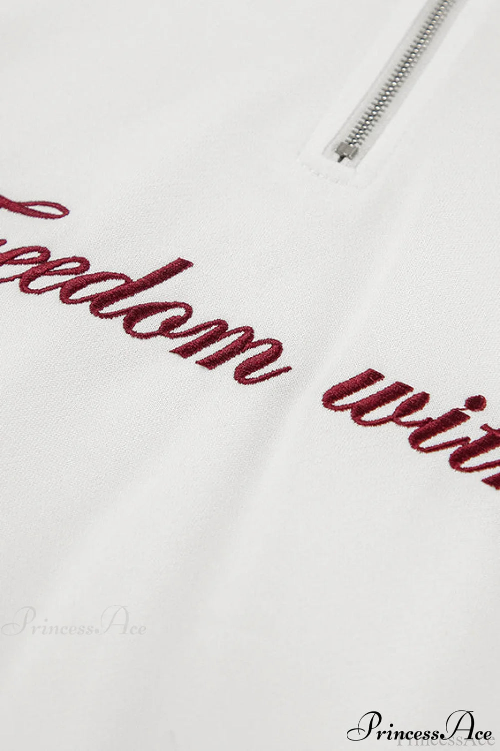 Embroidered Collared Casual Loose Sweatshirt