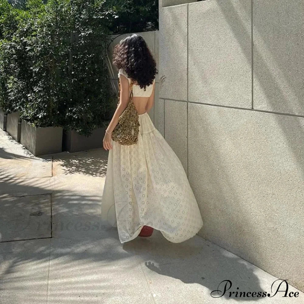 Embroidered Print Bralette Charming And Maxi Skirt Set Long Set