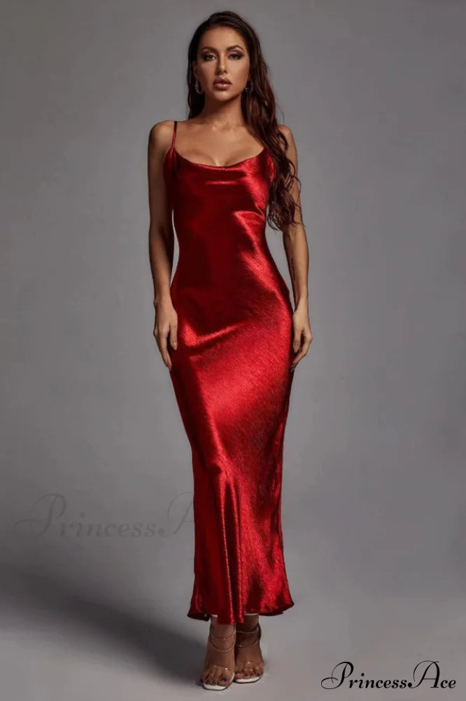 Emily Metallic Stylish Gold Maxi Dress