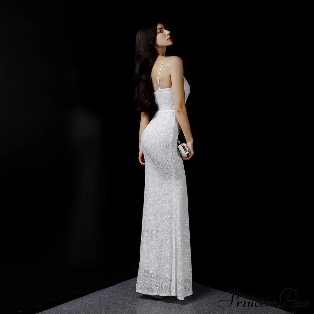 Emma Sequined Stylish Formal Slit Dress S.o. Long Dresses