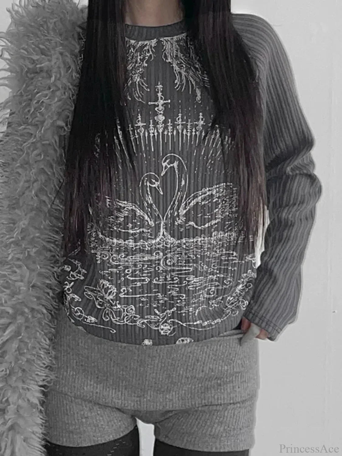 Emotional Printed Round-neck Knit Top