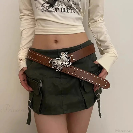 Empty Arch Gothic Punk Style Strap light brown / 105CM