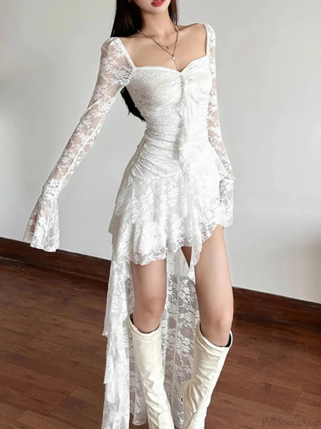 Enchantingcore Transparent Bodice Midi Dress