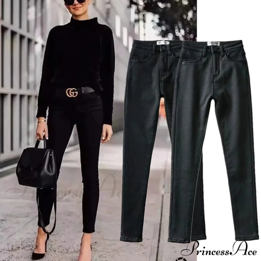 England Style Vintage High Waist Skinny Jeans