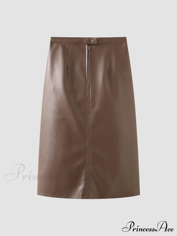 Eternity Nightshade Graceful Pu Leather Skirt Skirts