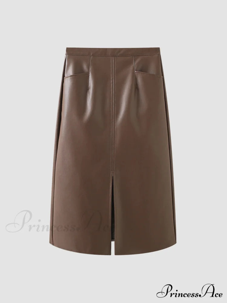 Eternity Nightshade Graceful Pu Leather Skirt Skirts