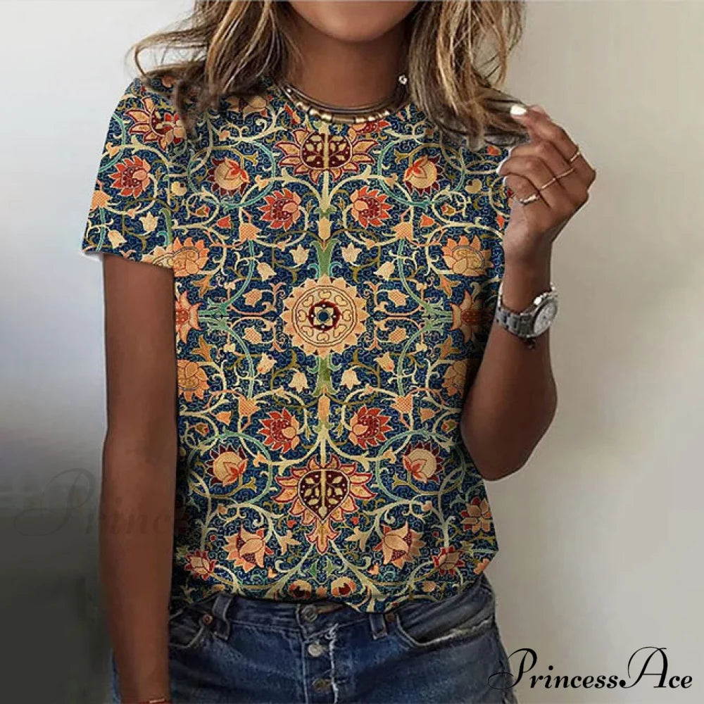 Vintage Ethnic T-Shirt Multicolor best Best Sellings clothes Plus Size Sale tops Topseller