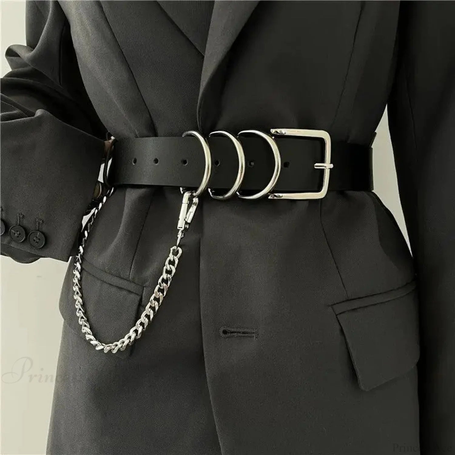 European American Eerie Punk Chain Belt black