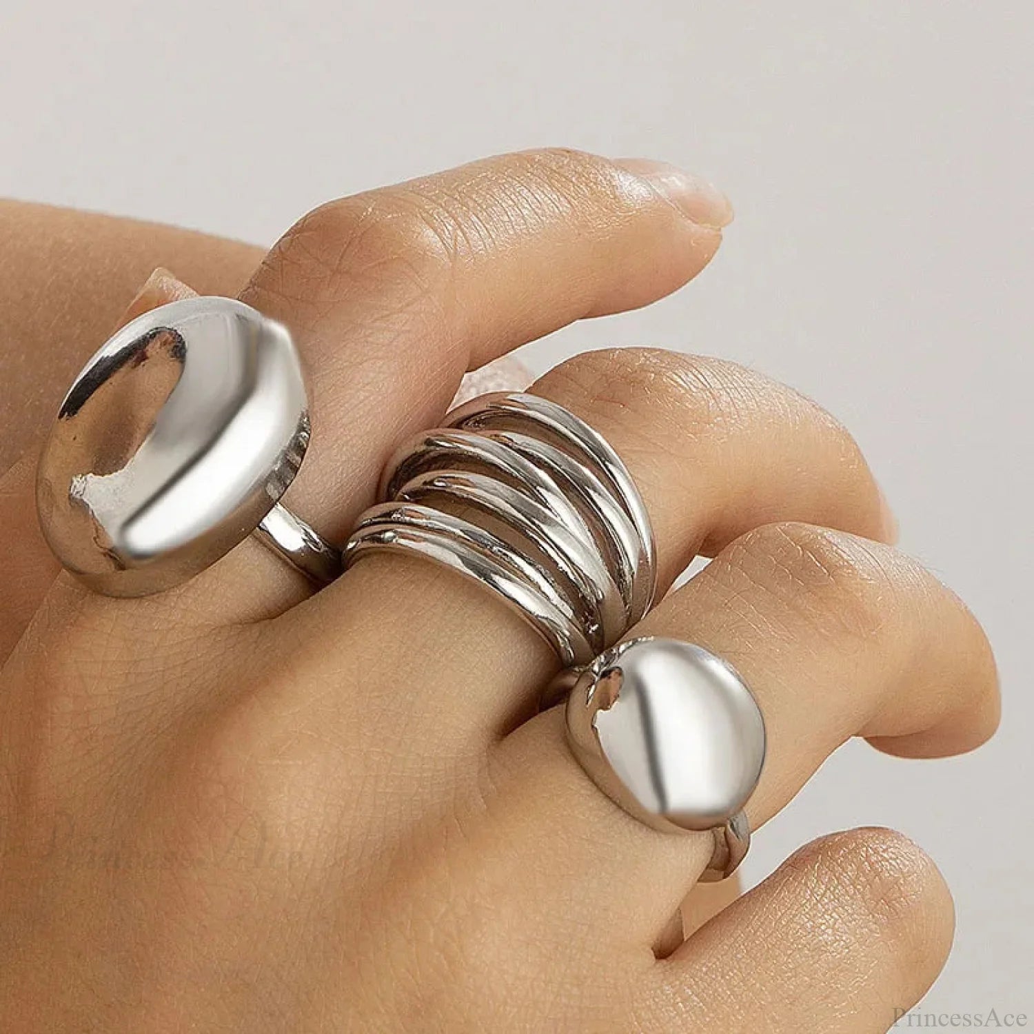 European Ornate Pearl Medieval Ring 03 silver color