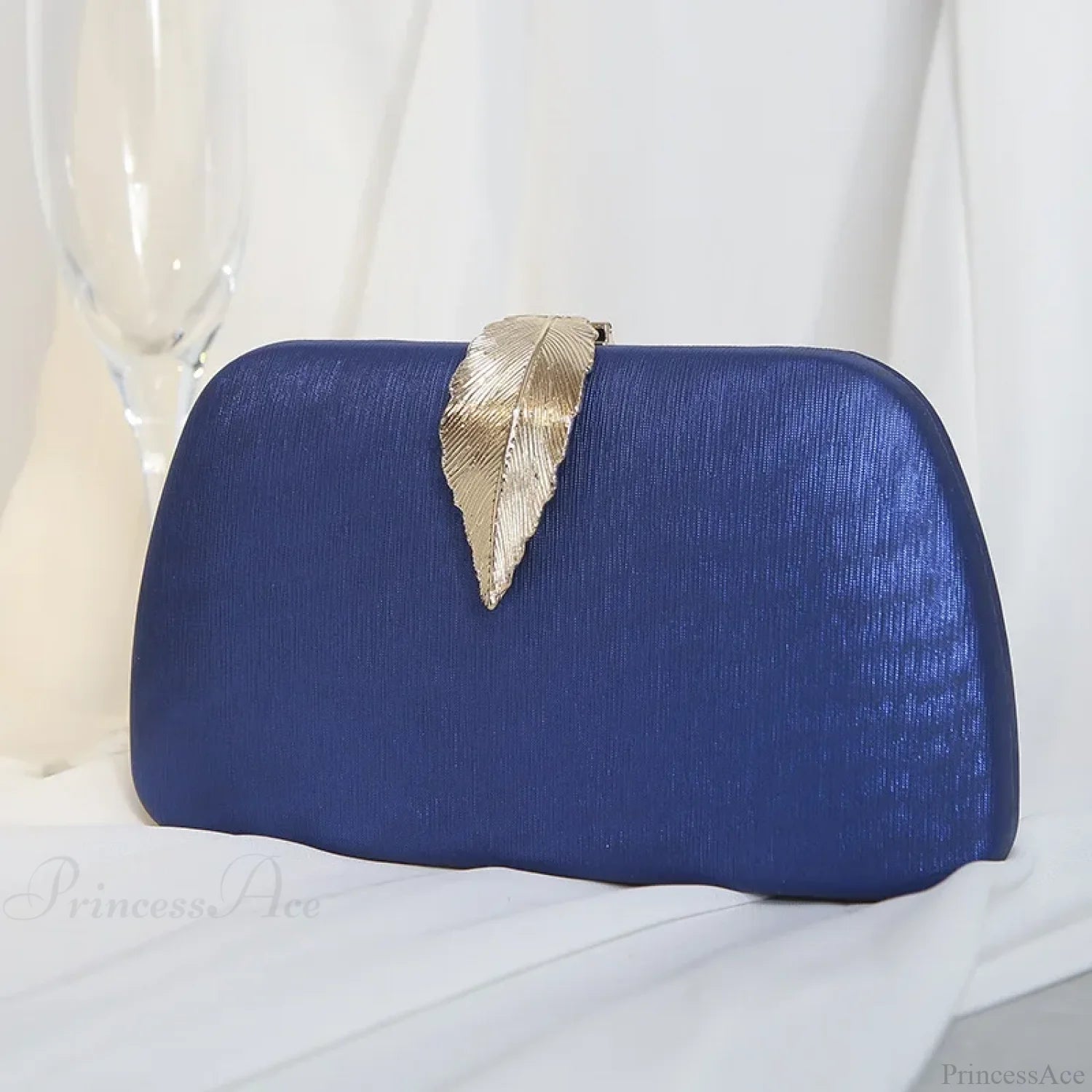 Evening Clutch Pearl Chain Handbag Wedding Cocktail Party Purse Blue clutchbag-250126