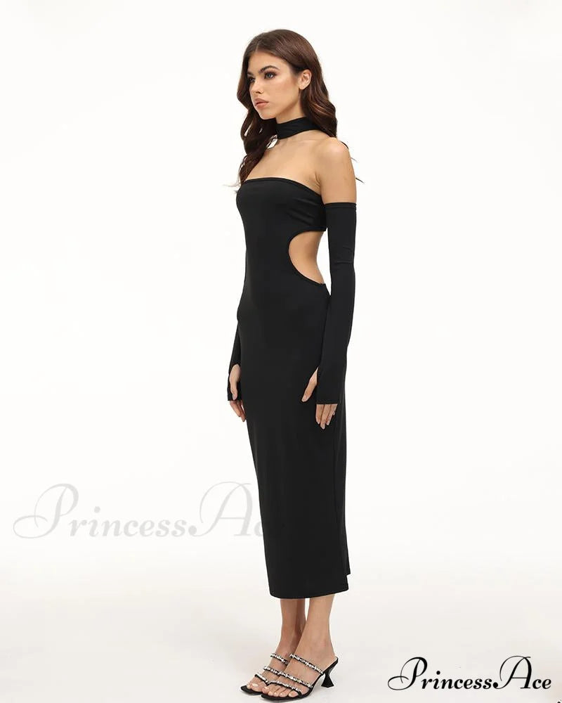 Eventide Horizon Tube Charming Halter Dress With Gloves Dresses