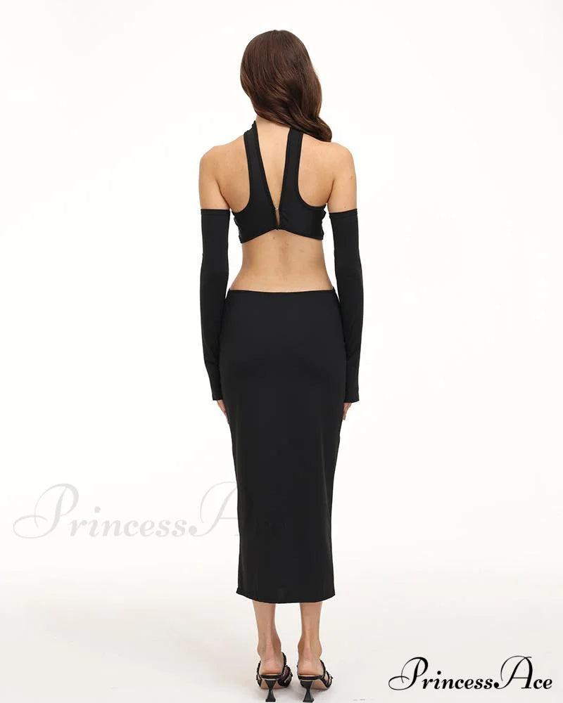 Eventide Horizon Tube Charming Halter Dress With Gloves Dresses