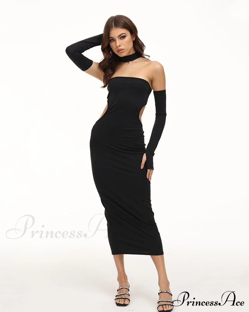 Eventide Horizon Tube Charming Halter Dress With Gloves Dresses