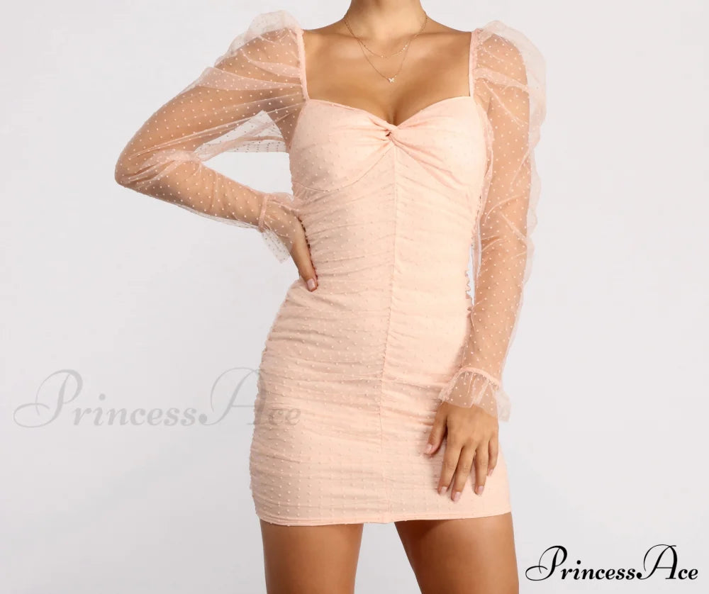 Everyone's Sweetheart Puff Sleeve Mini Dress - Lady Occasions