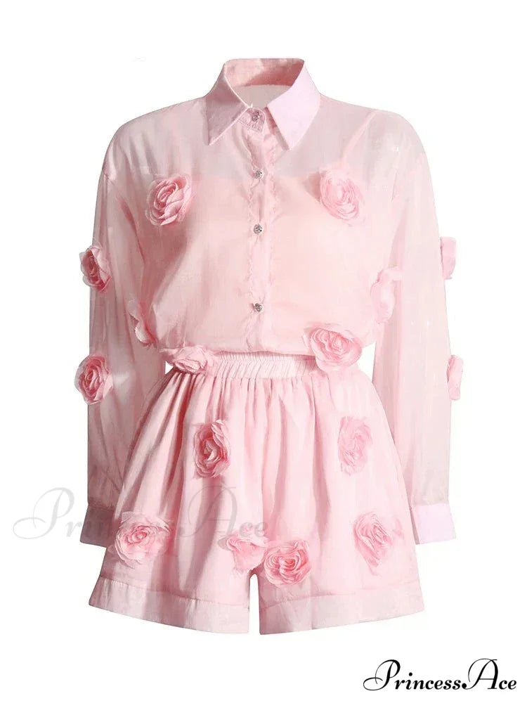 Ezra Two Stylish Piece Set Pink / One Size