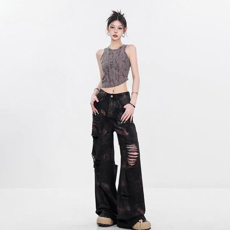 Graffiti Ripped Baggy Halloween Pants