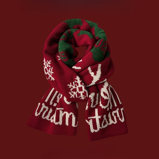 Red Chunky Knit Scarf