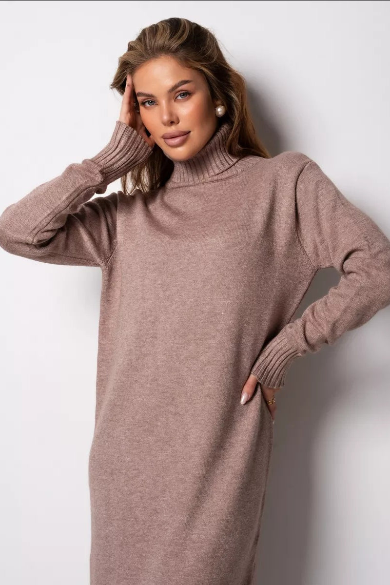 Loose Turtleneck Sweater Dress
