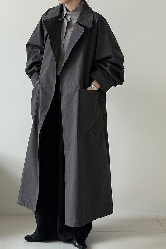 Luxi Vintage Loose Large-Pocket Unique Overcoat