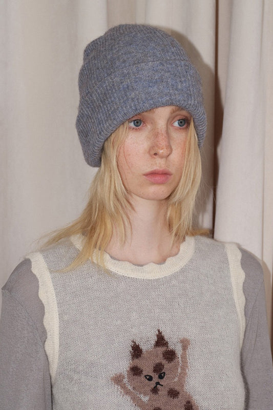 Solid Color Double Layer Soft Wool Knitted Hat