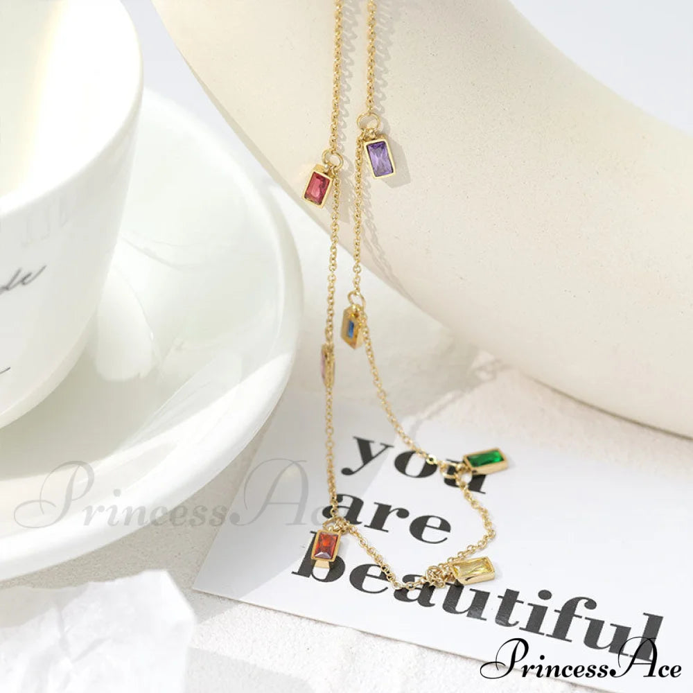 Fabulous Colorful Stone Trendy Chain Necklaces