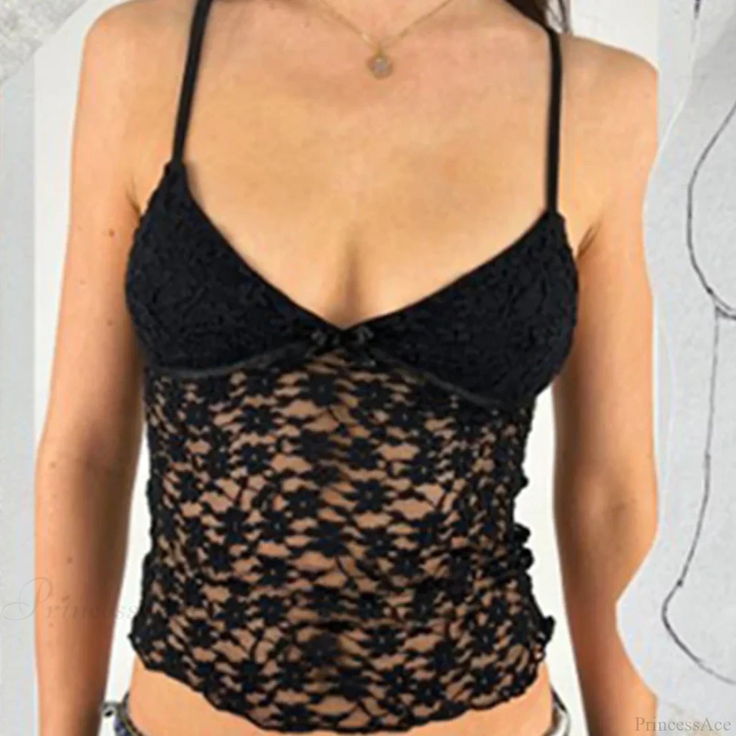 Fairy Floral Lace Mesh V Neck Crop Top croptop-250126