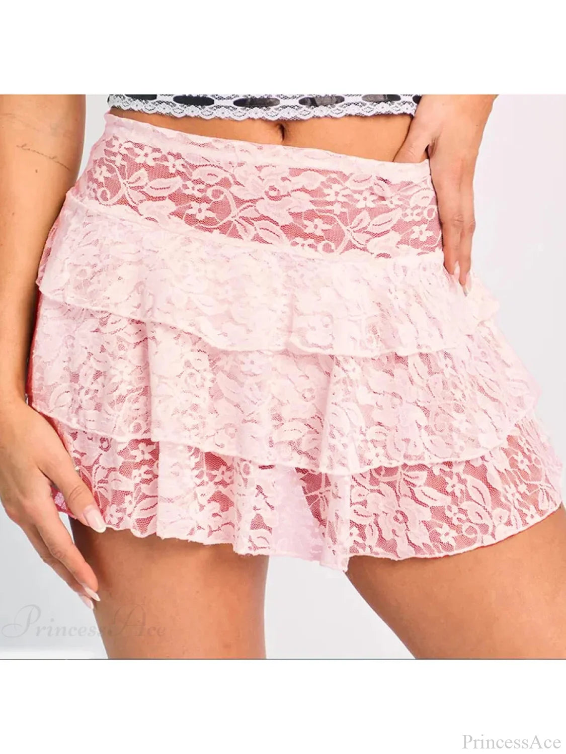 Fairy Tiered Flowy Ruffle Skirt Pink / S skirts-250223