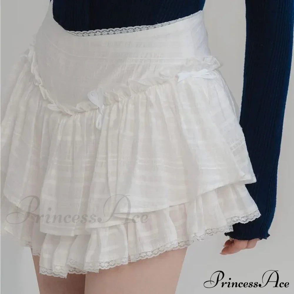 Fairycore Ruffle Lace Coquette Layered Mesh Korean Skirt