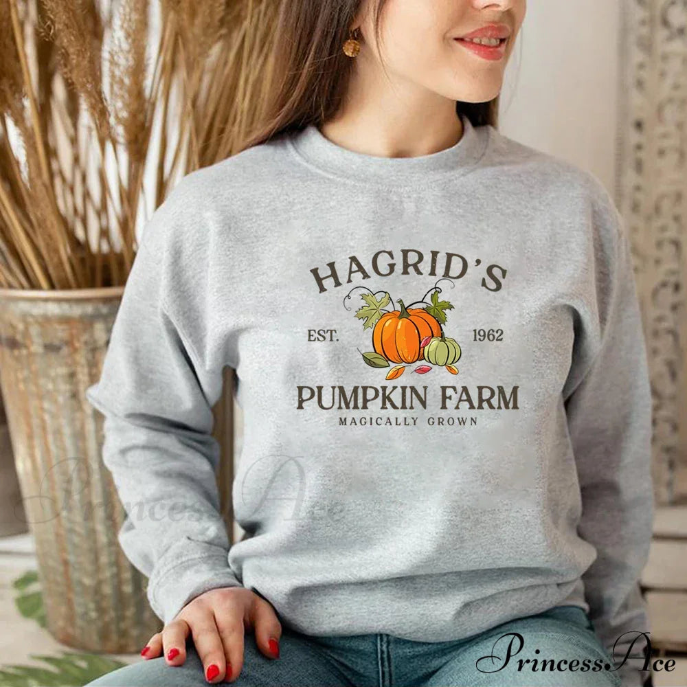 Fall Festive Pumpkin Cozy Warm Hoodie Gray / S Sweatshirts & Hoodies-L