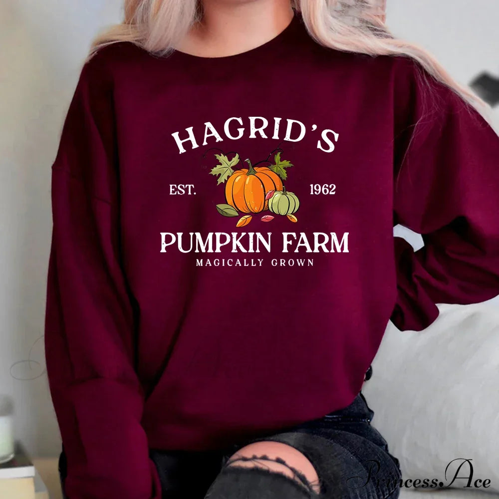 Fall Festive Pumpkin Cozy Warm Hoodie Maroon / S Sweatshirts & Hoodies-L