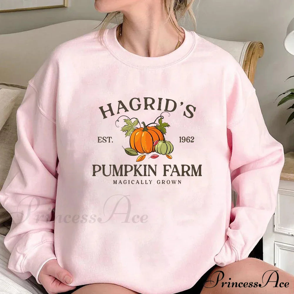 Fall Festive Pumpkin Cozy Warm Hoodie Pink / S Sweatshirts & Hoodies-L