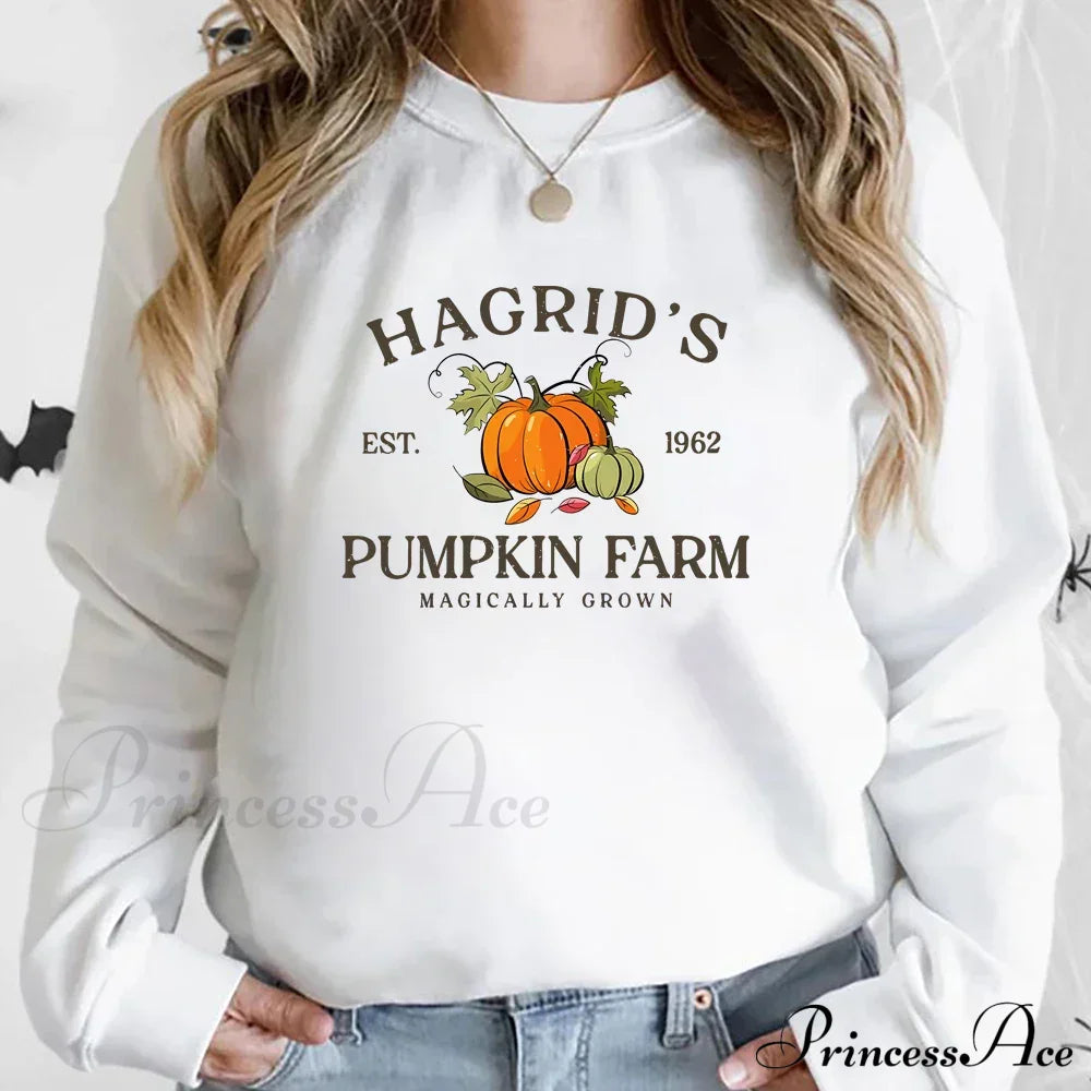 Fall Festive Pumpkin Cozy Warm Hoodie White / S Sweatshirts & Hoodies-L