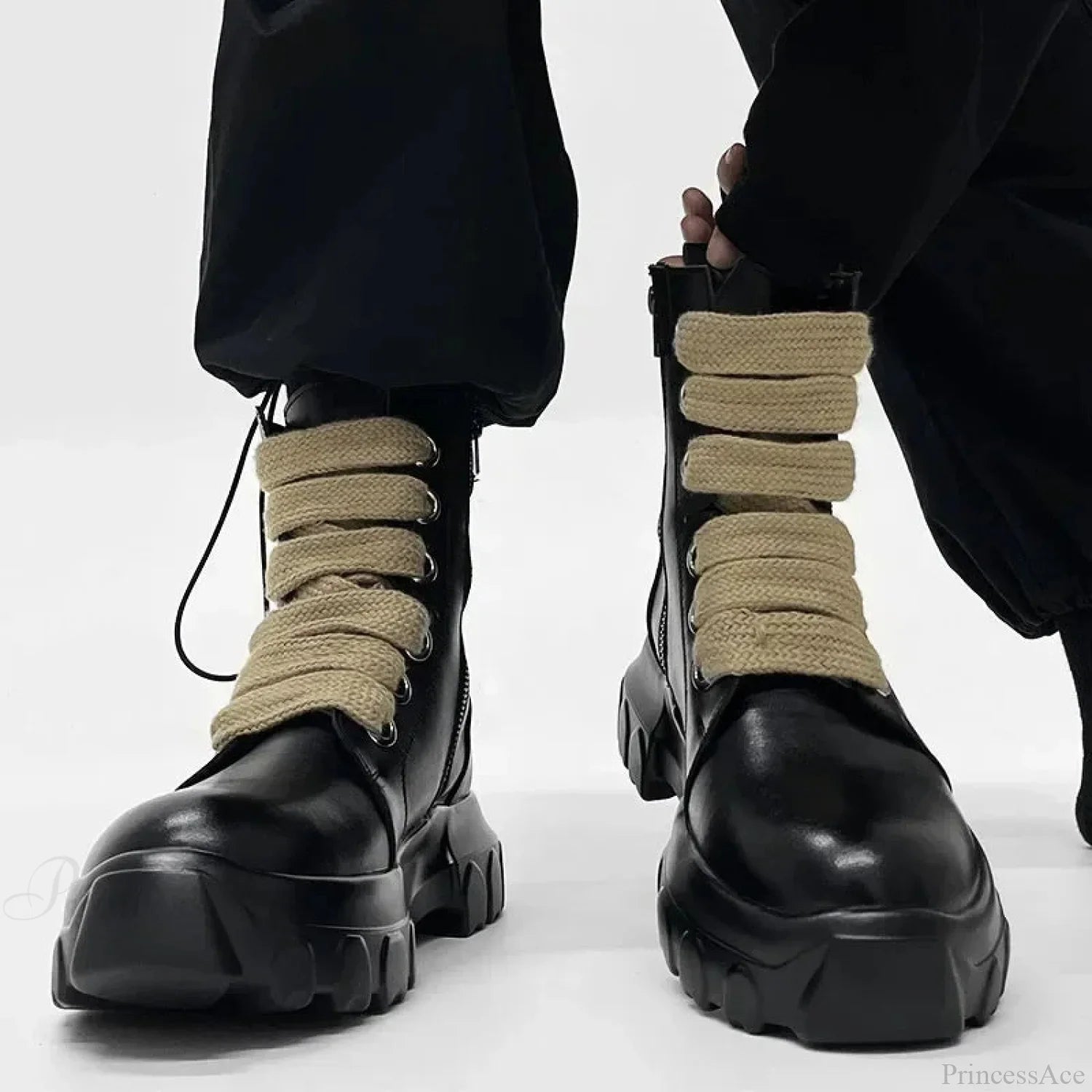 Fall Motorbike Dark Platform Rock Boot