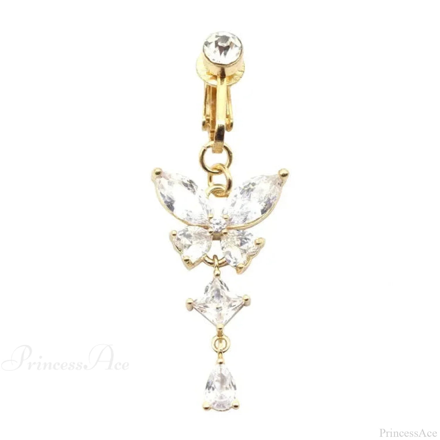 Fashion Butterfly Gothic Fake Belly Ring gold-21