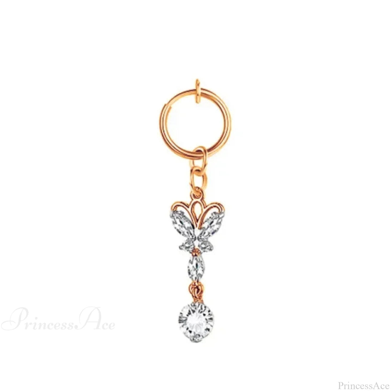 Fashion Butterfly Gothic Fake Belly Ring rose gold-6