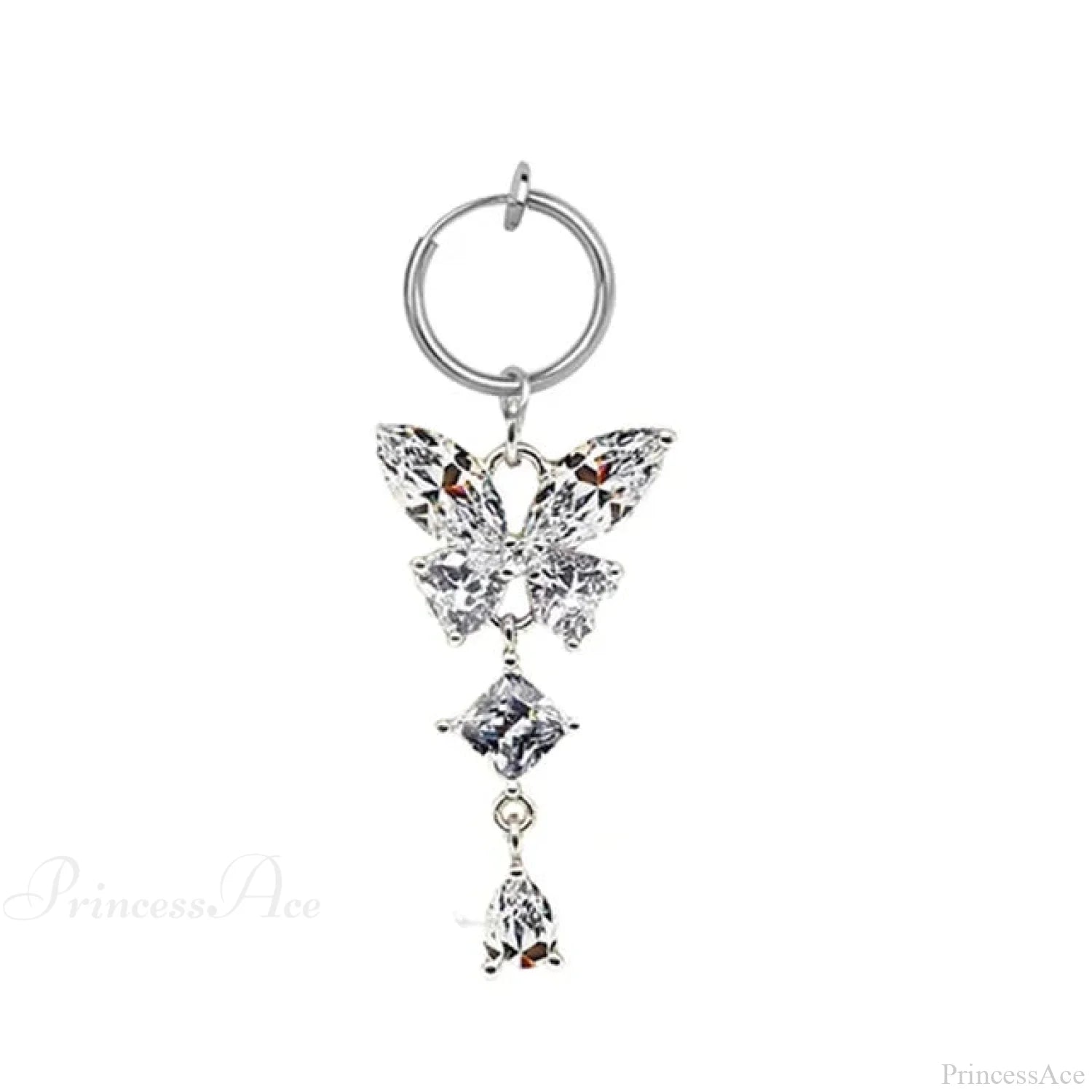 Fashion Butterfly Gothic Fake Belly Ring silver-10