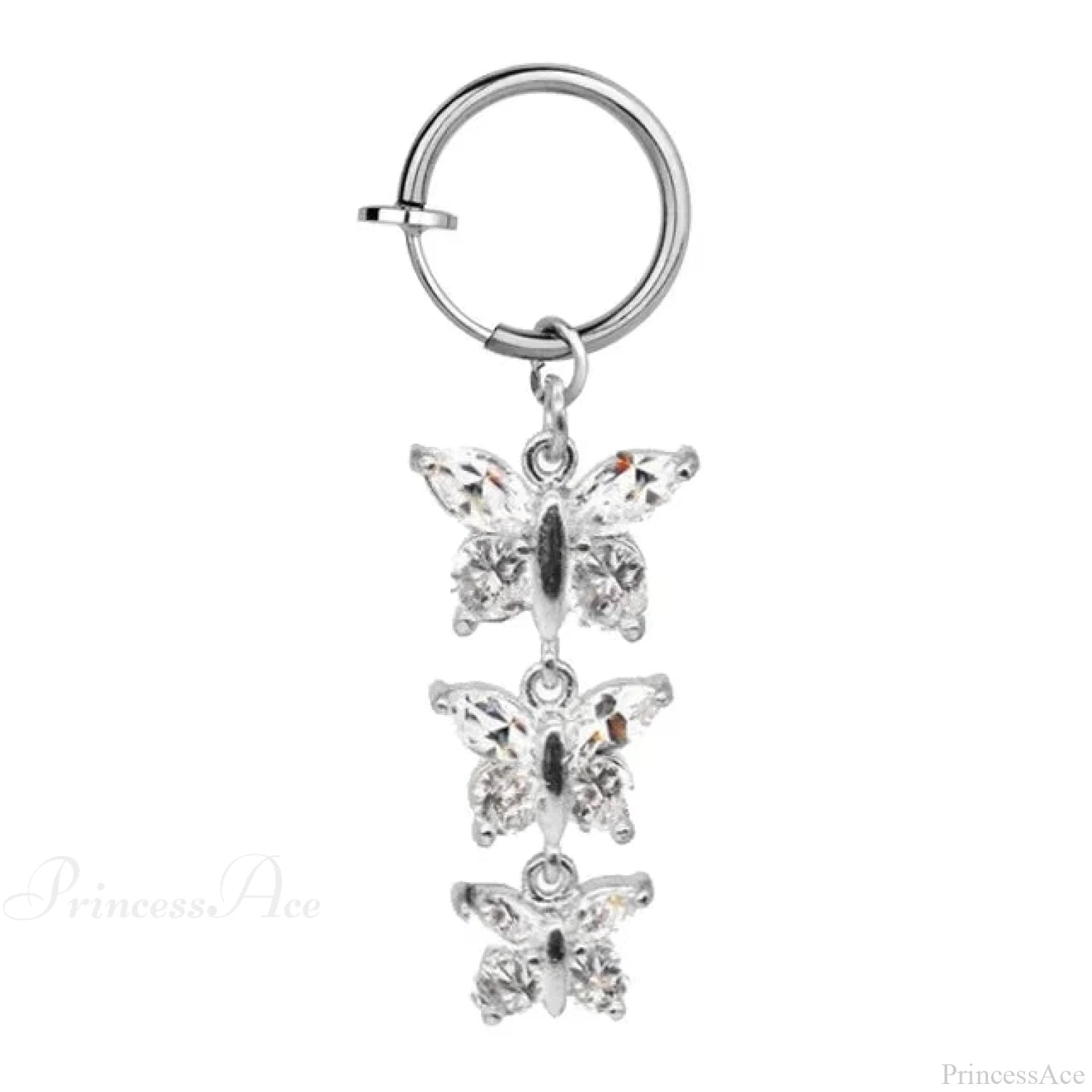 Fashion Butterfly Gothic Fake Belly Ring silver-12