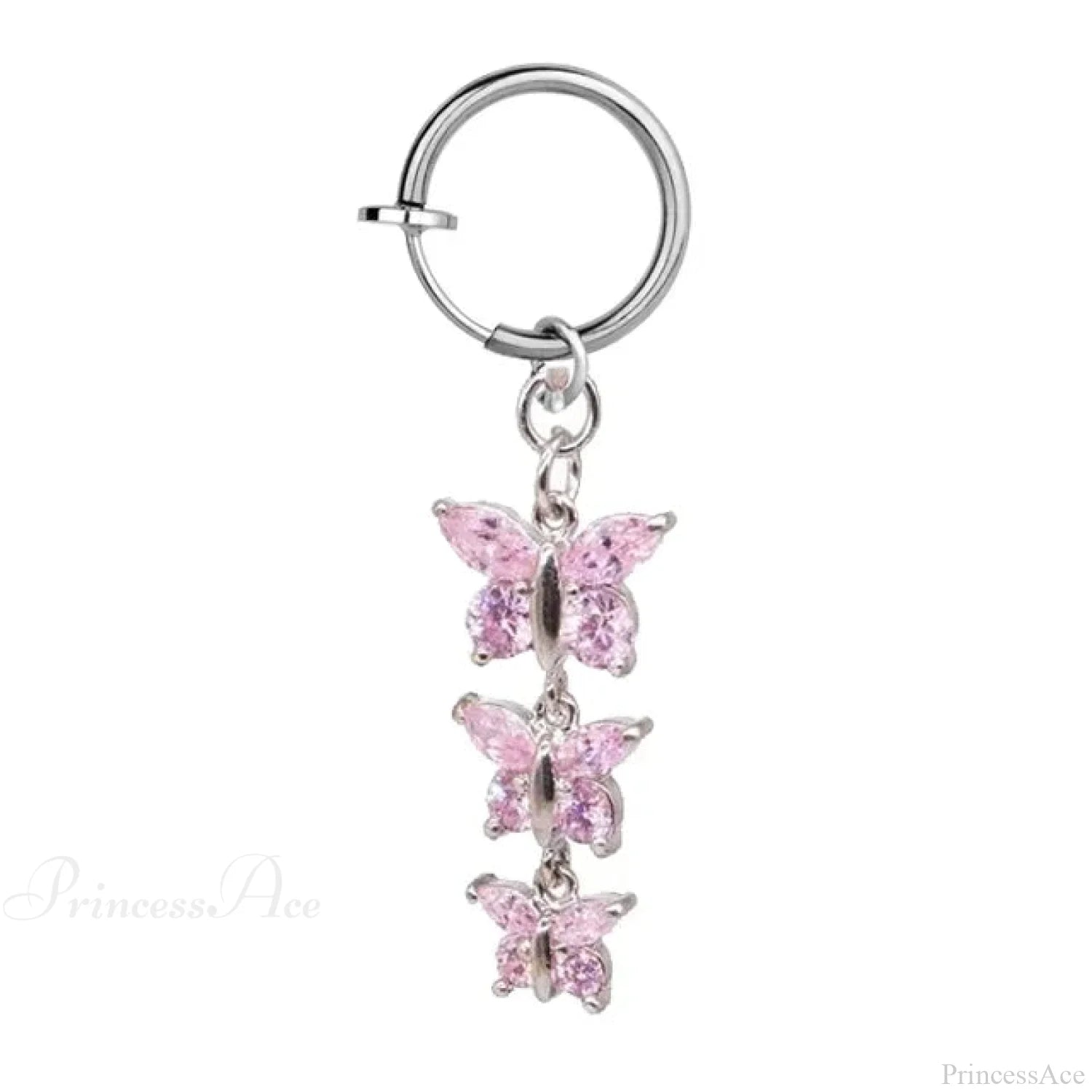 Fashion Butterfly Gothic Fake Belly Ring silver-13