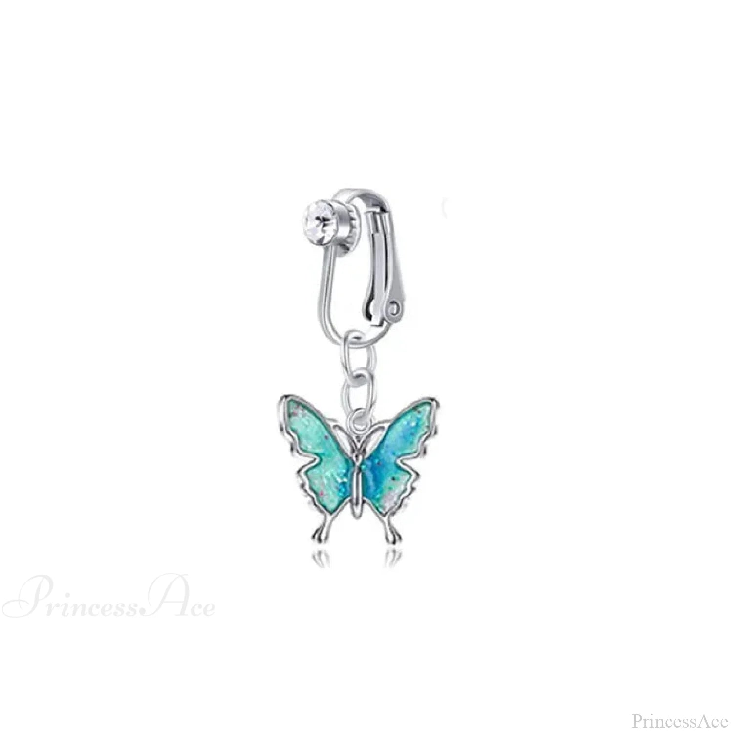 Fashion Butterfly Gothic Fake Belly Ring silver-15