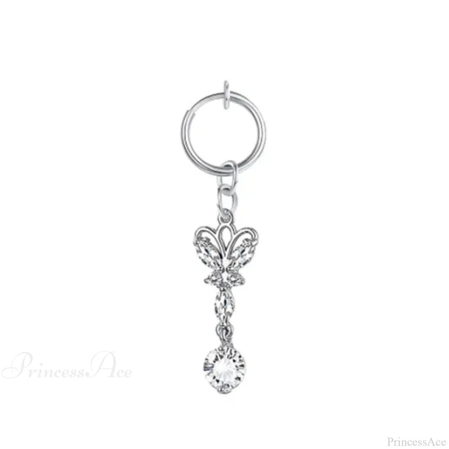 Fashion Butterfly Gothic Fake Belly Ring silver-4