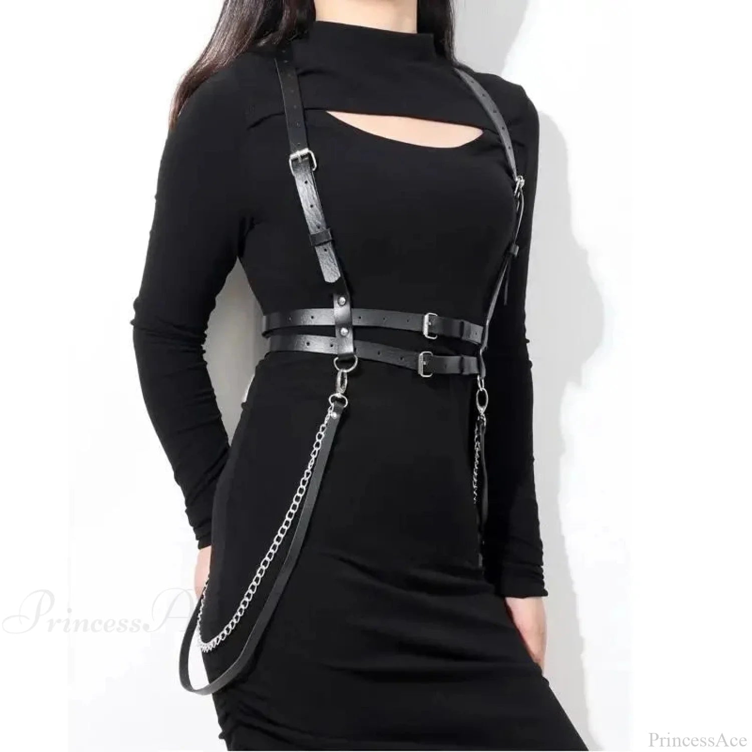 Fashion Dark Harness Waist Belt black