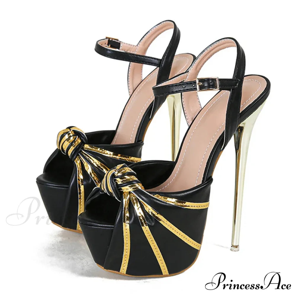 Fashion Design Pleated Leather Open Toe Extreme High Heels Stripper Pole Dance Shoes Summer