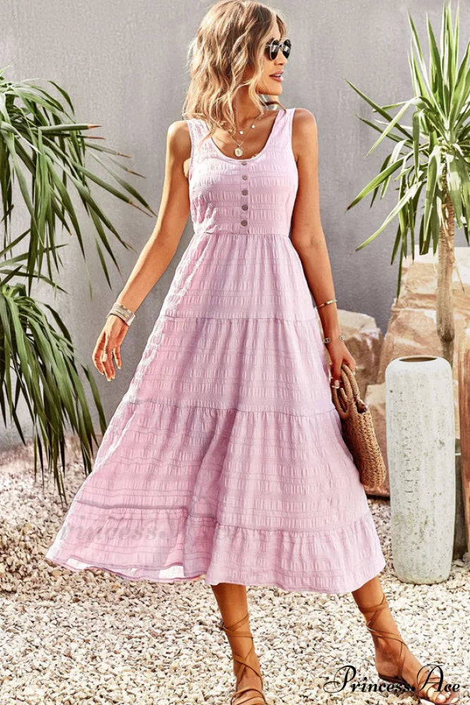 Fashion Floral Print V Modern Neck Button Mini Dress