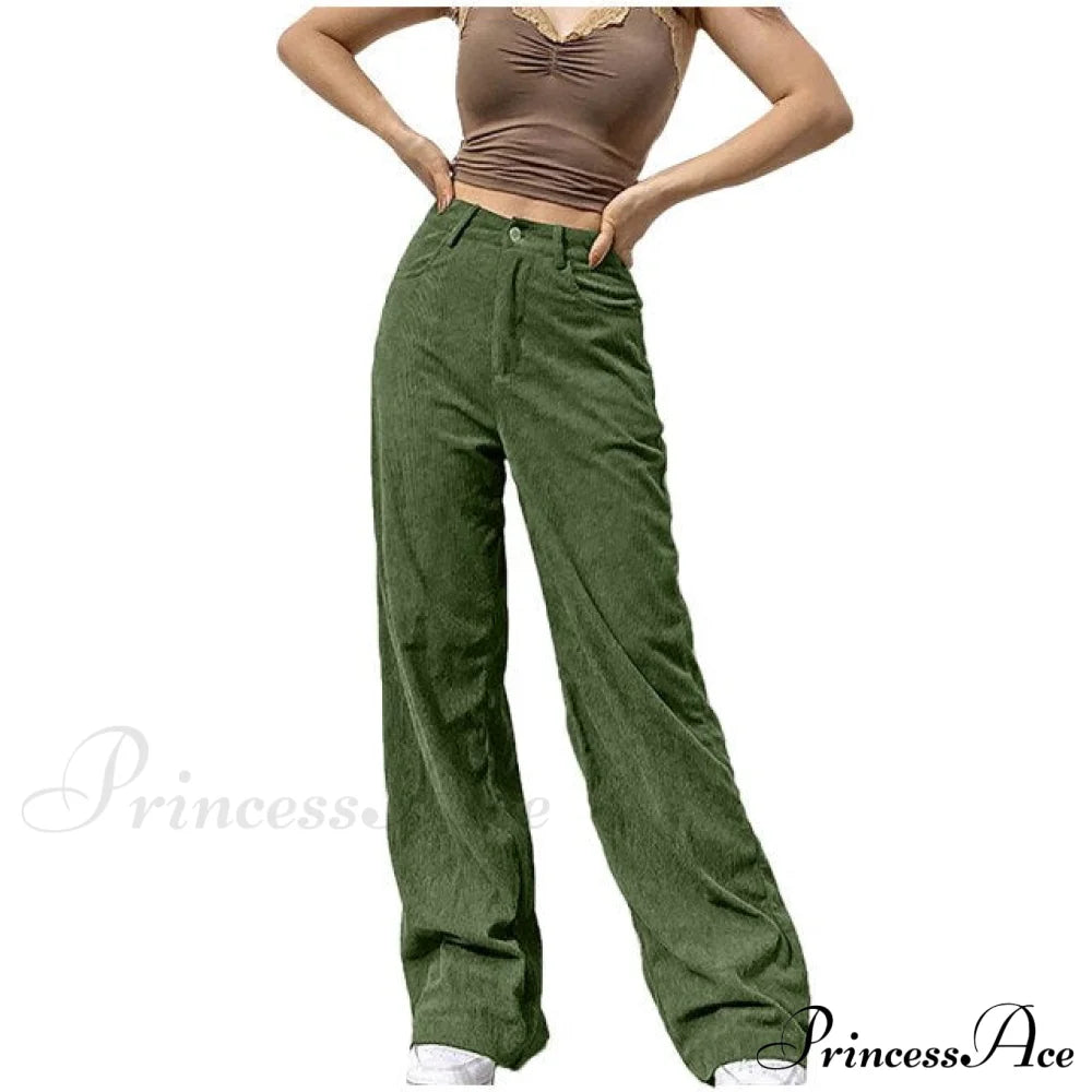 Fashion Full-Length Pocket Cargo Jeans Army Green / S