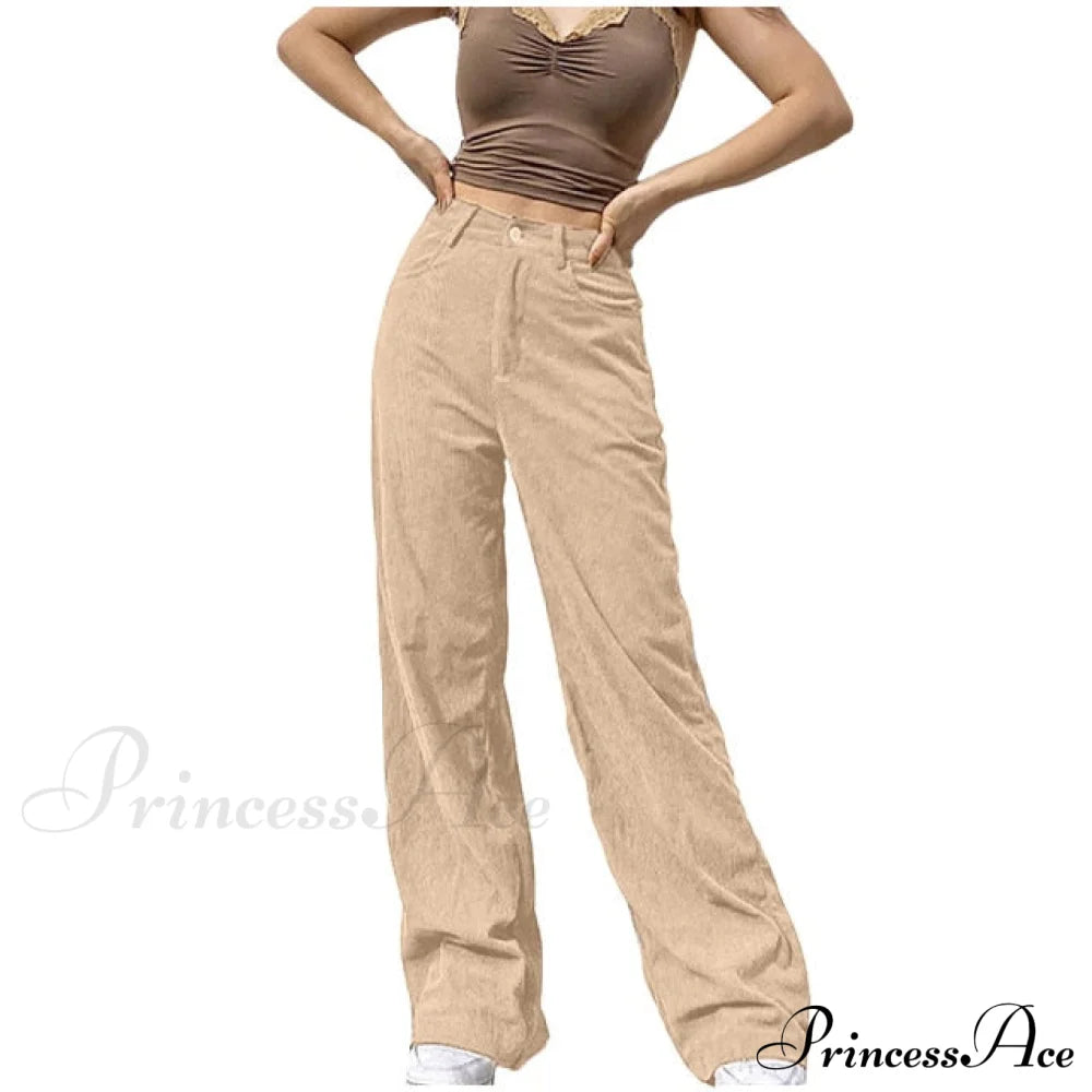 Fashion Full-Length Pocket Cargo Jeans Beige / L