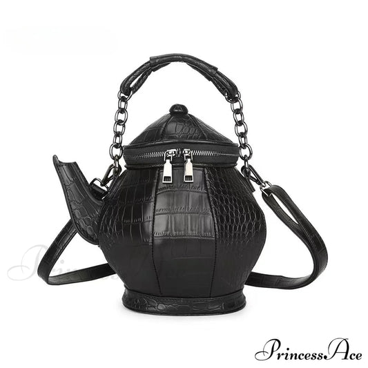 Fashion Funny Teapot Shaped Stone Pattern Leather Gothic Personalized Bag Halloween