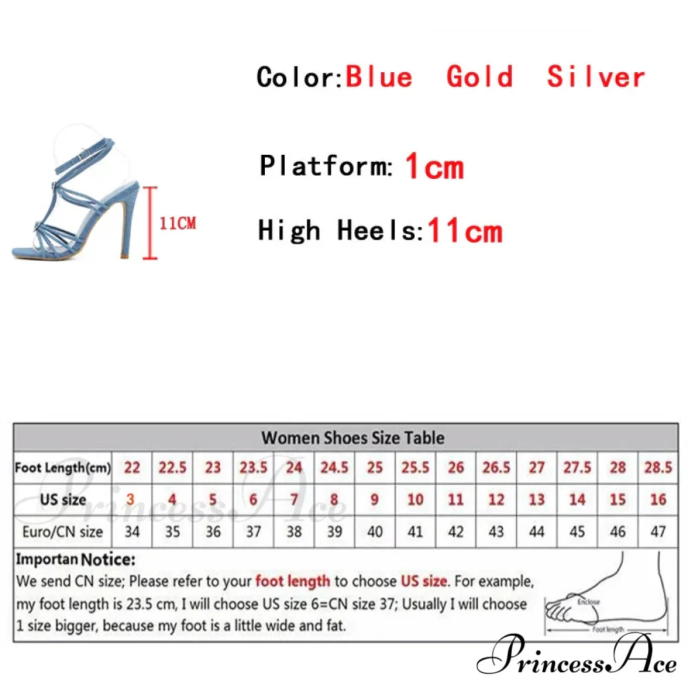 Fashion Rhinestone Buckle Narrow Band Sandals - Square Toe Wedding Banquet Shoes Thin High Heels